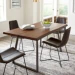 Industrial Farmhouse Oak Dining Table with Solid Pine Wood
