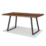 Industrial Farmhouse Oak Dining Table with Solid Pine Wood