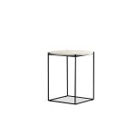 LOLA Travertino Marble End Table with Black Legs 4 LOLA Travertino Marble End Table with Black Legs