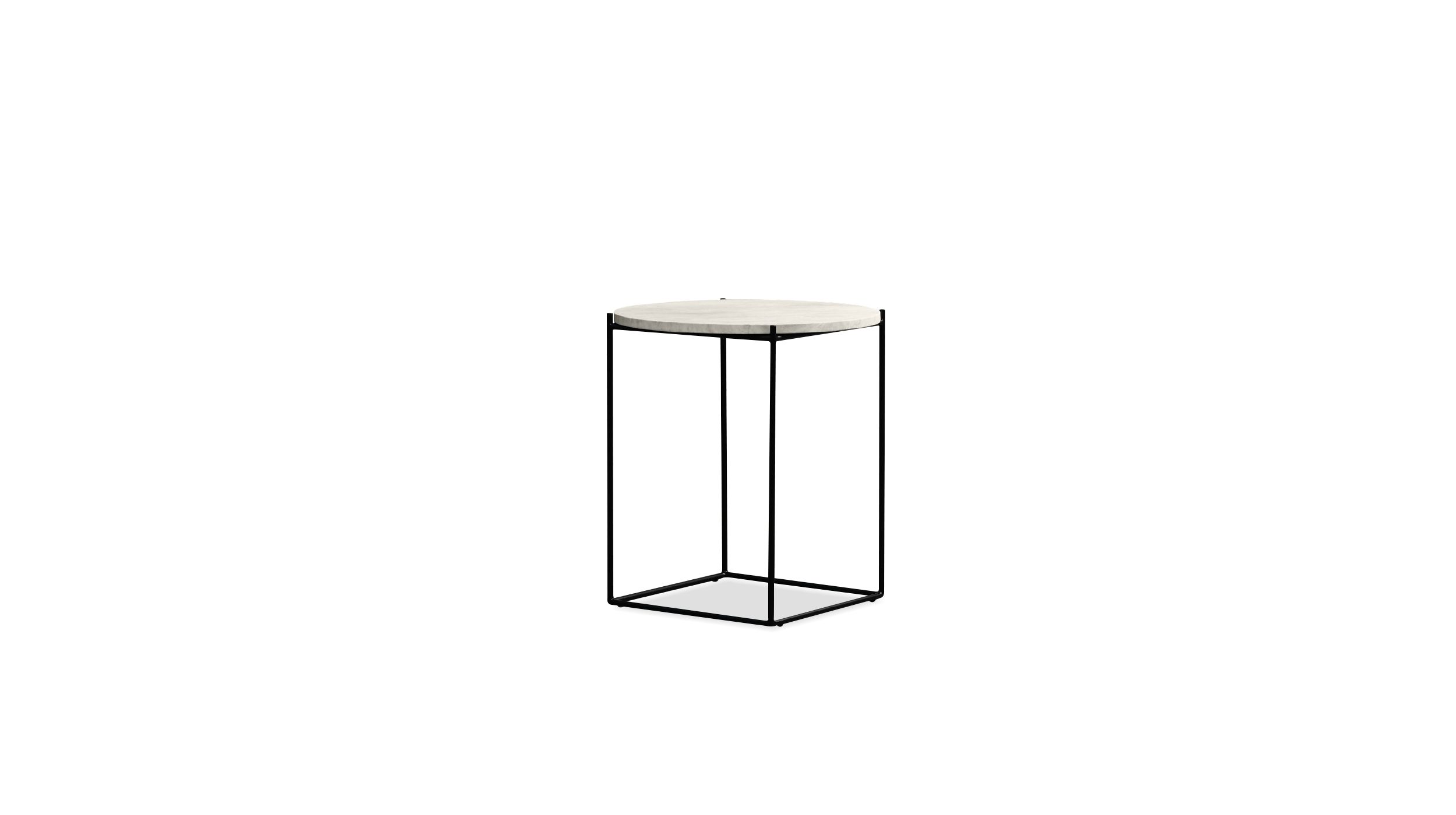 LOLA Travertino Marble End Table with Black Legs 1 LOLA Travertino Marble End Table with Black Legs