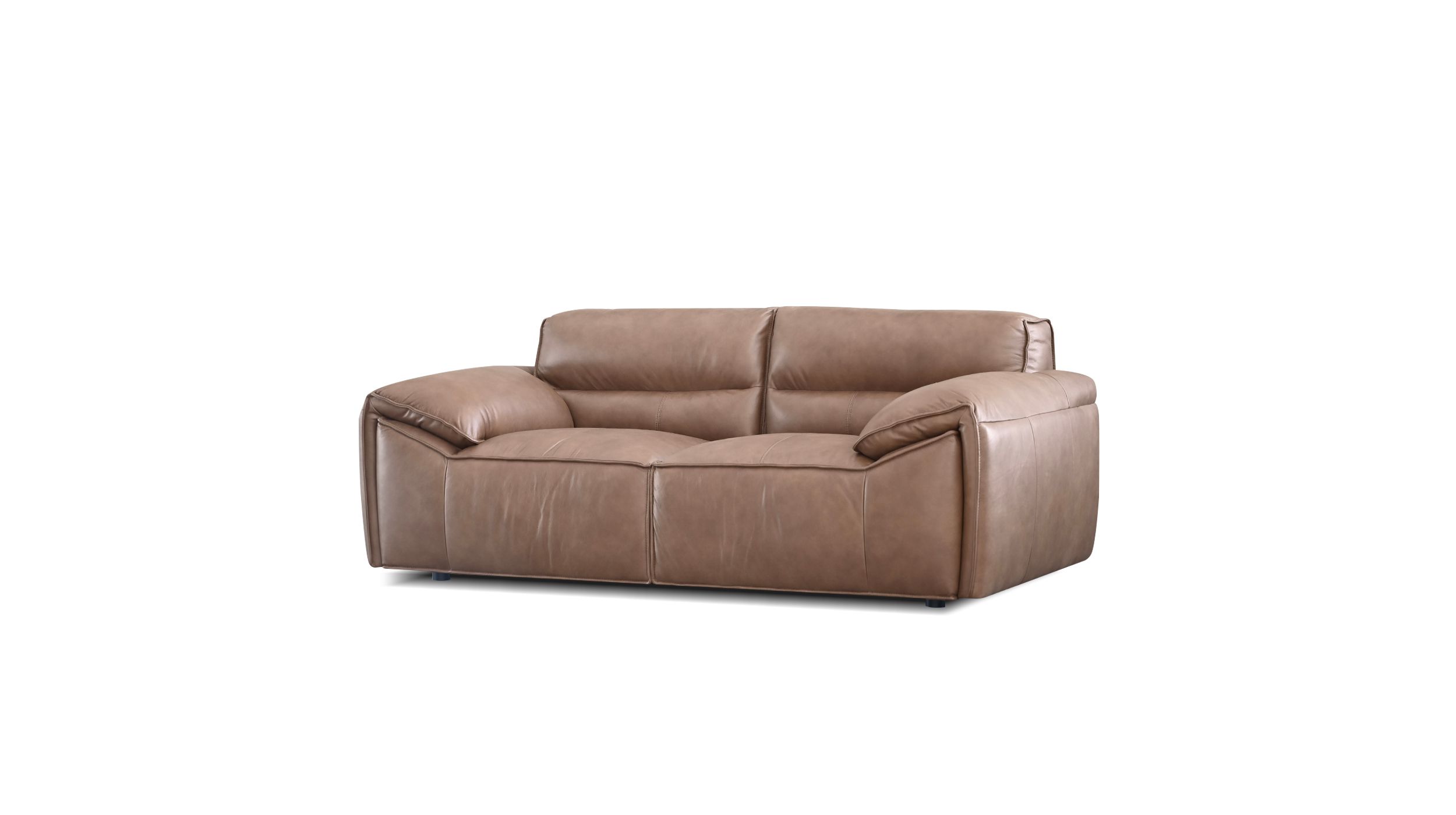 OSTA Cacao Brown Leather Loveseat
