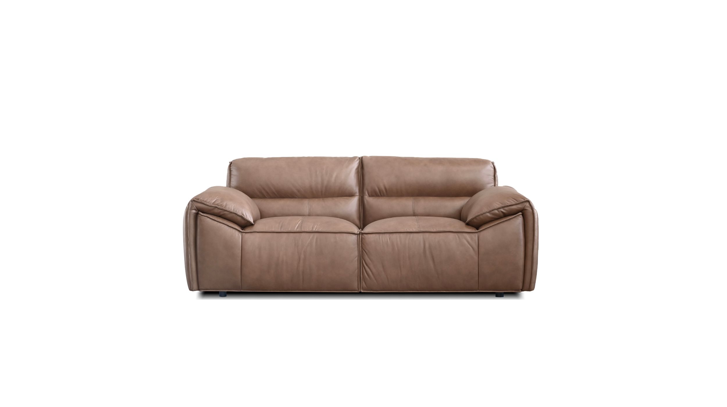 OSTA Cacao Brown Leather Loveseat