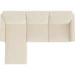 Mid-Century Modern Reversible Ivory Linen Sectional Sofa for Apartments
