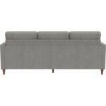 Mid-Century Modern Space Saving Sectional Sofa in Light Grey Linen 10 Mid-Century Modern Space Saving Sectional Sofa in Light Grey Linen