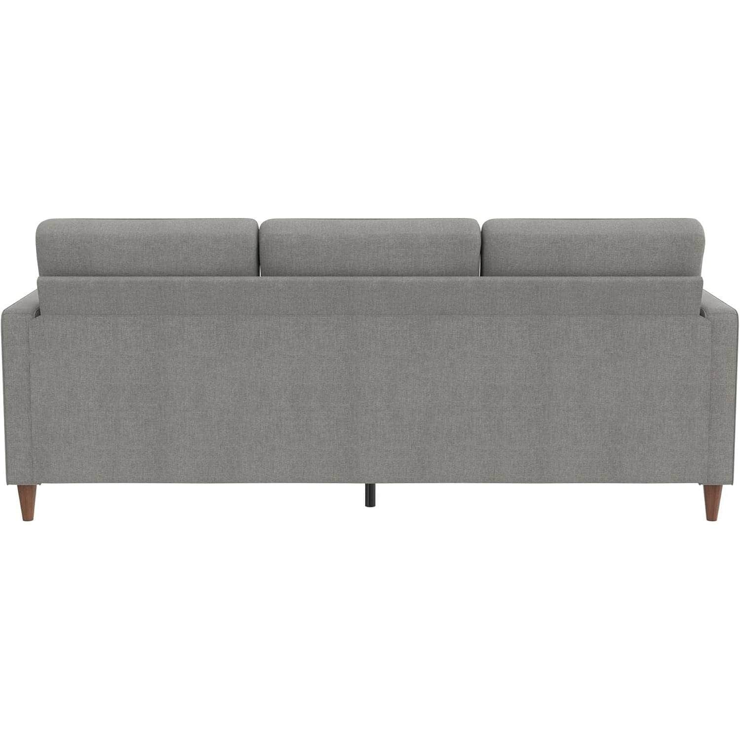 Mid-Century Modern Space Saving Sectional Sofa in Light Grey Linen 5 Mid-Century Modern Space Saving Sectional Sofa in Light Grey Linen - Image 5