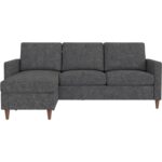 Mid-Century Modern Dark Grey Linen Sectional Sofa with Chaise 9 Mid-Century Modern Dark Grey Linen Sectional Sofa with Chaise