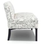 Modern Loveseat Sofa Off-White Upholstery Black Wood Legs