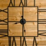 Rustic 36-Inch Square Silent Farmhouse Wall Clock Wood Metal