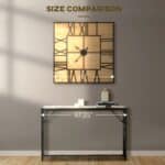 Rustic 36-Inch Square Silent Farmhouse Wall Clock Wood Metal