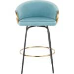 Claire Gold Accent Light Blue Velvet Counter Stool (Set of 2) 16 Claire Gold Accent Light Blue Velvet Counter Stool (Set of 2)