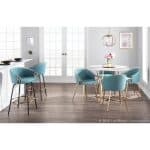 Claire Gold Accent Light Blue Velvet Counter Stool (Set of 2) 19 Claire Gold Accent Light Blue Velvet Counter Stool (Set of 2)