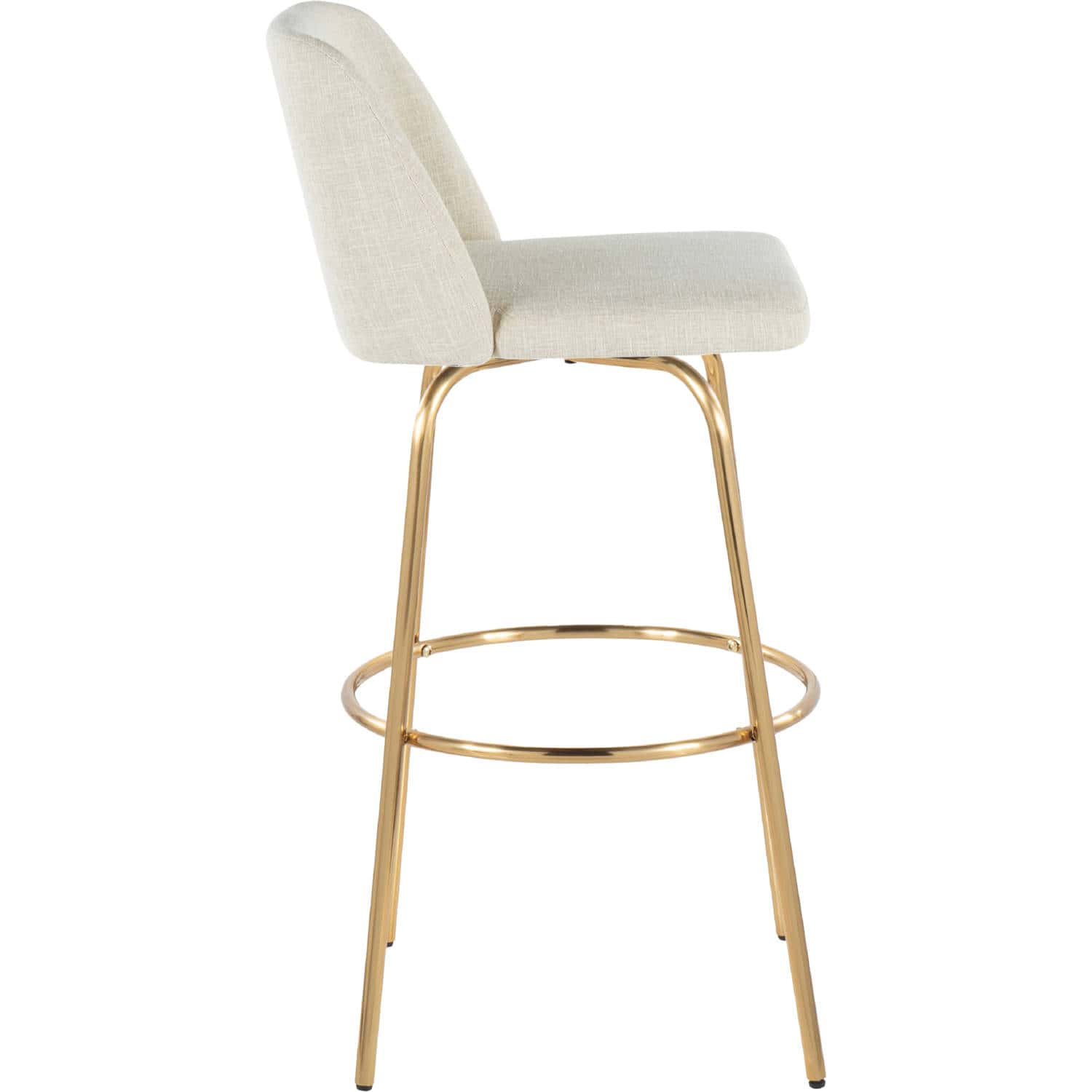 Toriano 30 Cream Contemporary Swivel Barstool Pair (Set of 2) 2 Toriano 30 Cream Contemporary Swivel Barstool Pair (Set of 2) - Image 2