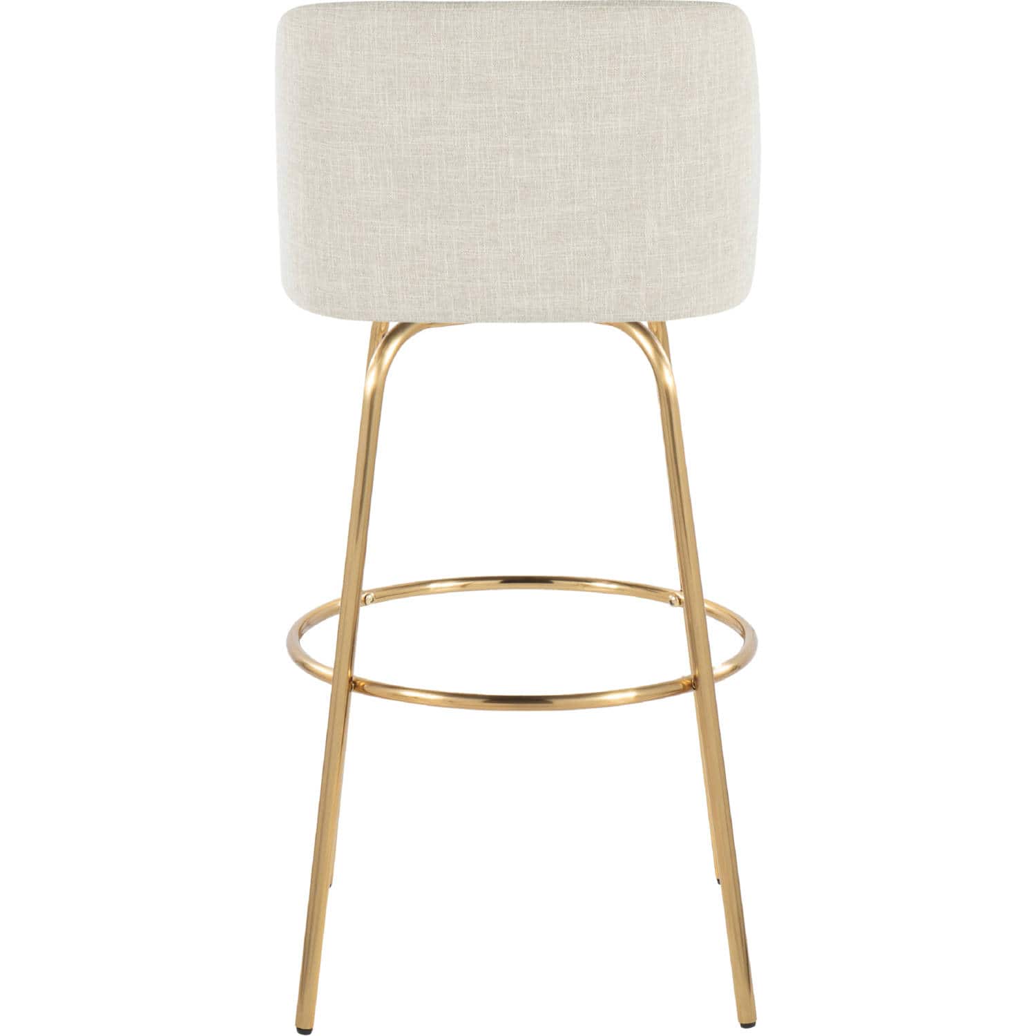 Toriano 30 Cream Contemporary Swivel Barstool Pair (Set of 2) 3 Toriano 30 Cream Contemporary Swivel Barstool Pair (Set of 2) - Image 3