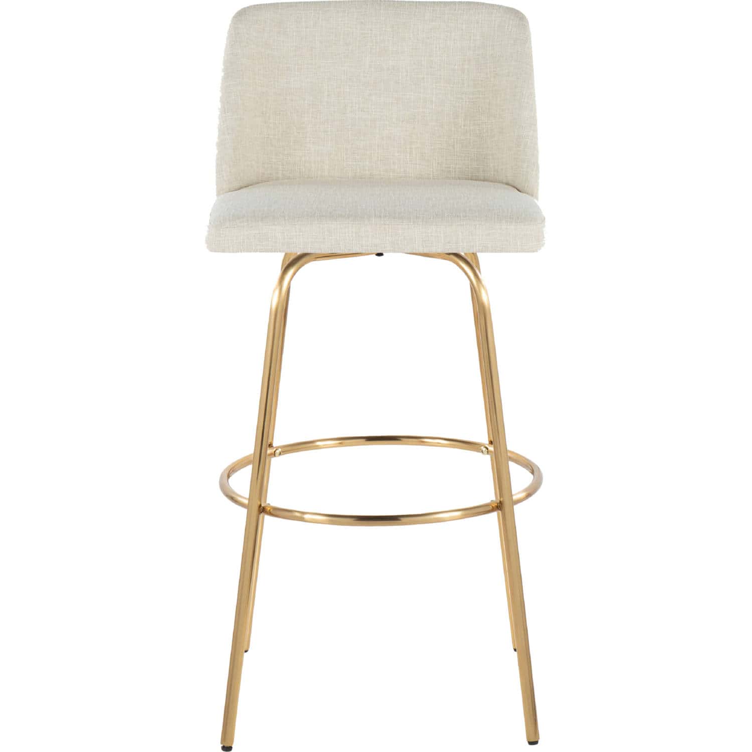 Toriano 30 Cream Contemporary Swivel Barstool Pair (Set of 2) 4 Toriano 30 Cream Contemporary Swivel Barstool Pair (Set of 2) - Image 4