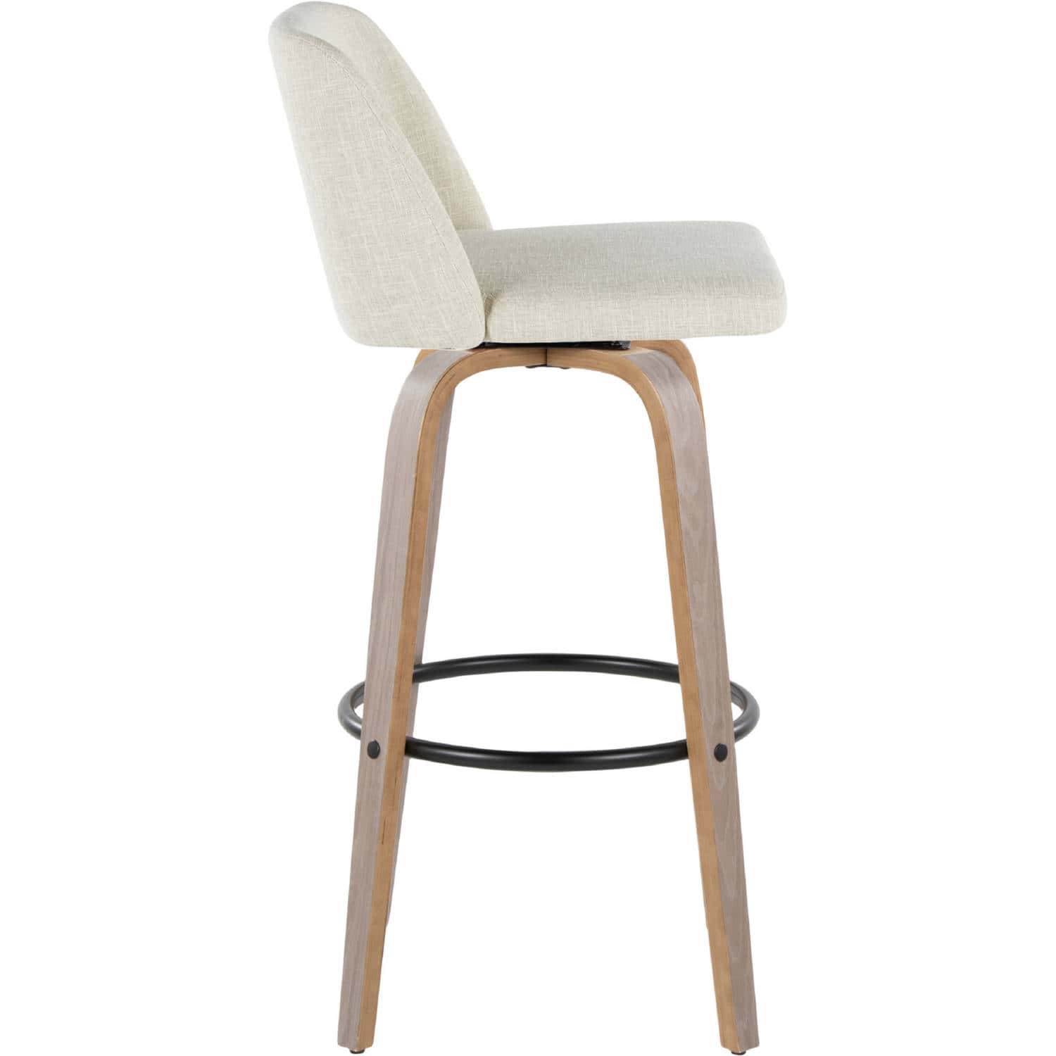 Toriano 30 Light Grey Cream Swivel Barstools (Set of 2) 2 Toriano 30 Light Grey Cream Swivel Barstools (Set of 2) - Image 2