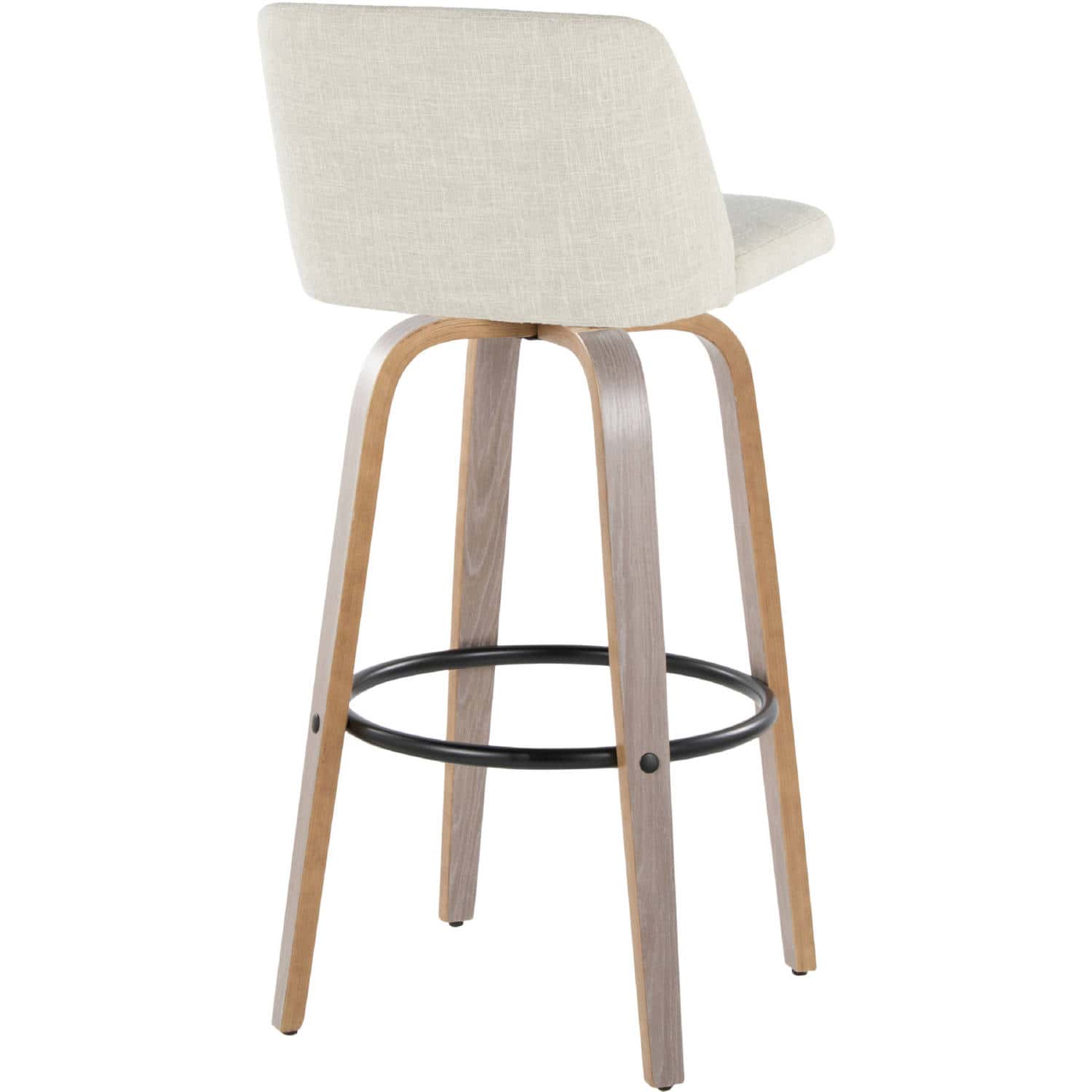 Toriano 30 Light Grey Cream Swivel Barstools (Set of 2) 3 Toriano 30 Light Grey Cream Swivel Barstools (Set of 2) - Image 3