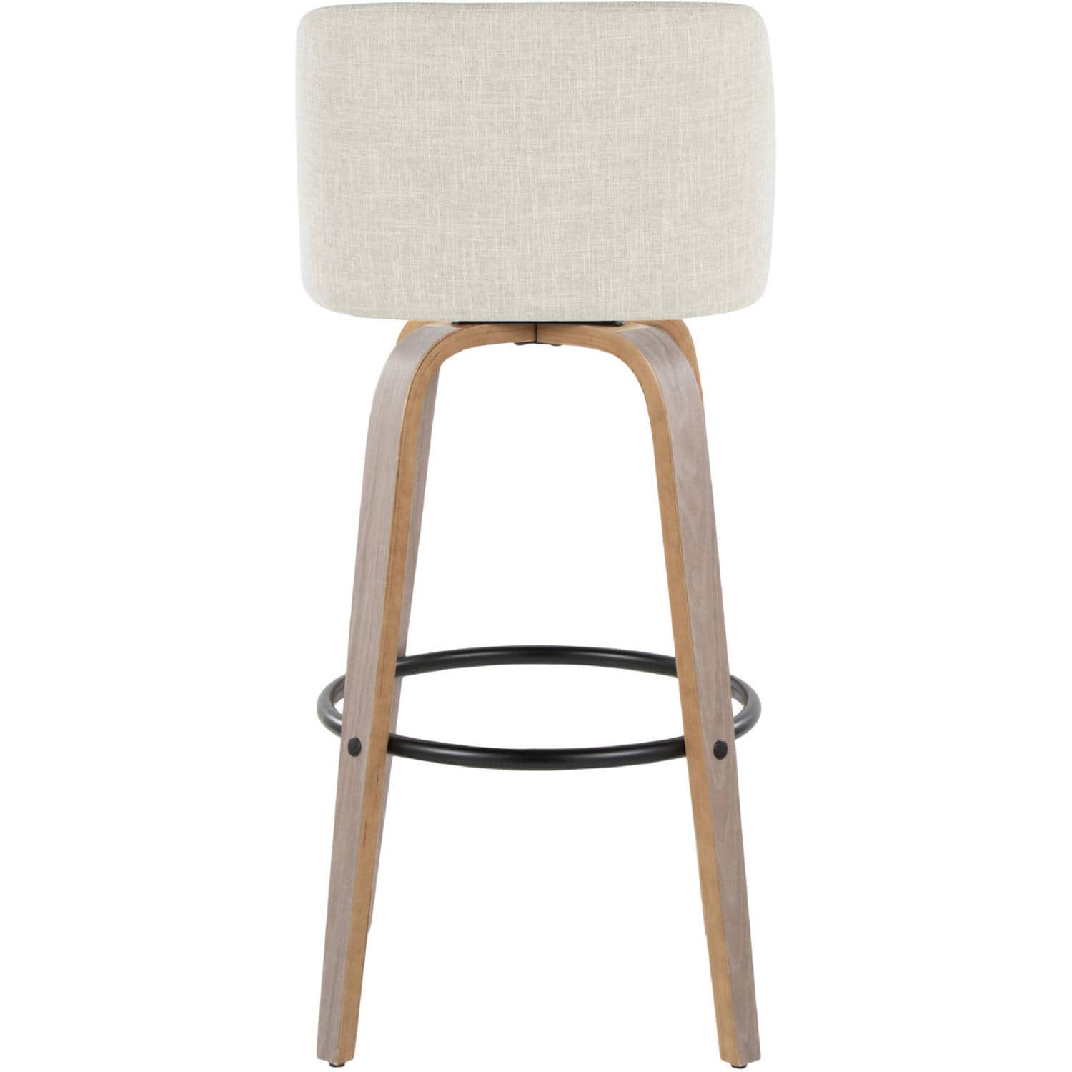 Toriano 30 Light Grey Cream Swivel Barstools (Set of 2) 4 Toriano 30 Light Grey Cream Swivel Barstools (Set of 2) - Image 4