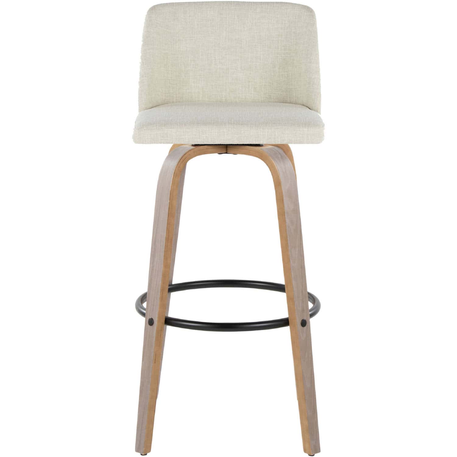 Toriano 30 Light Grey Cream Swivel Barstools (Set of 2) 5 Toriano 30 Light Grey Cream Swivel Barstools (Set of 2) - Image 5