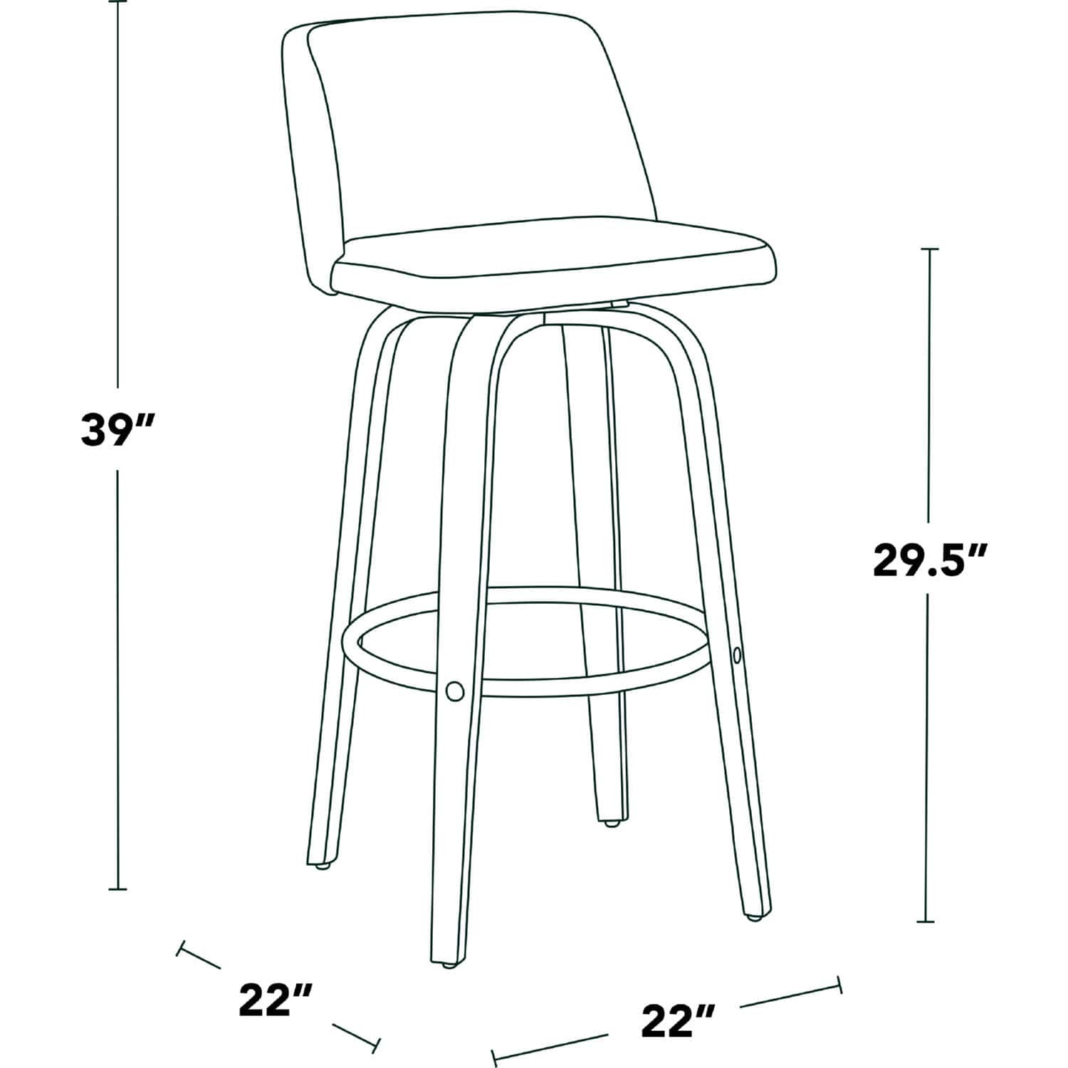 Toriano 30 Light Grey Cream Swivel Barstools (Set of 2) 8 Toriano 30 Light Grey Cream Swivel Barstools (Set of 2) - Image 8