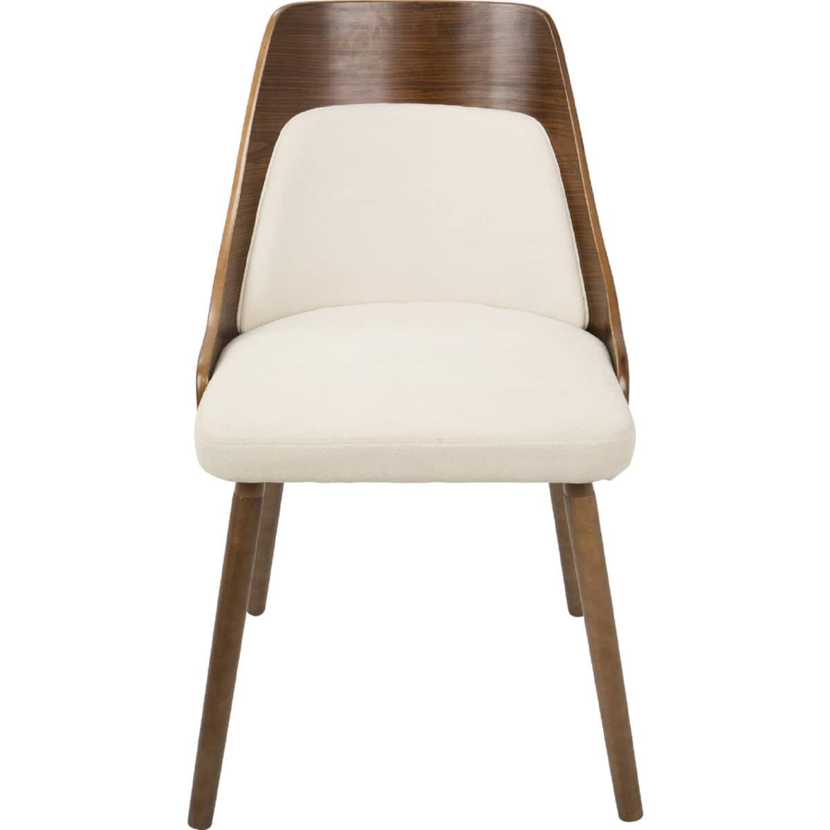 Anabelle Mid-Century Modern Walnut and Cream Dining Accent Chair 6 Anabelle Mid-Century Modern Walnut and Cream Dining Accent Chair - Image 6