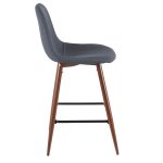 Pebble Walnut Blue Mid-Century Modern Counter Stool (Set of 2) 10 Pebble Walnut Blue Mid-Century Modern Counter Stool (Set of 2)