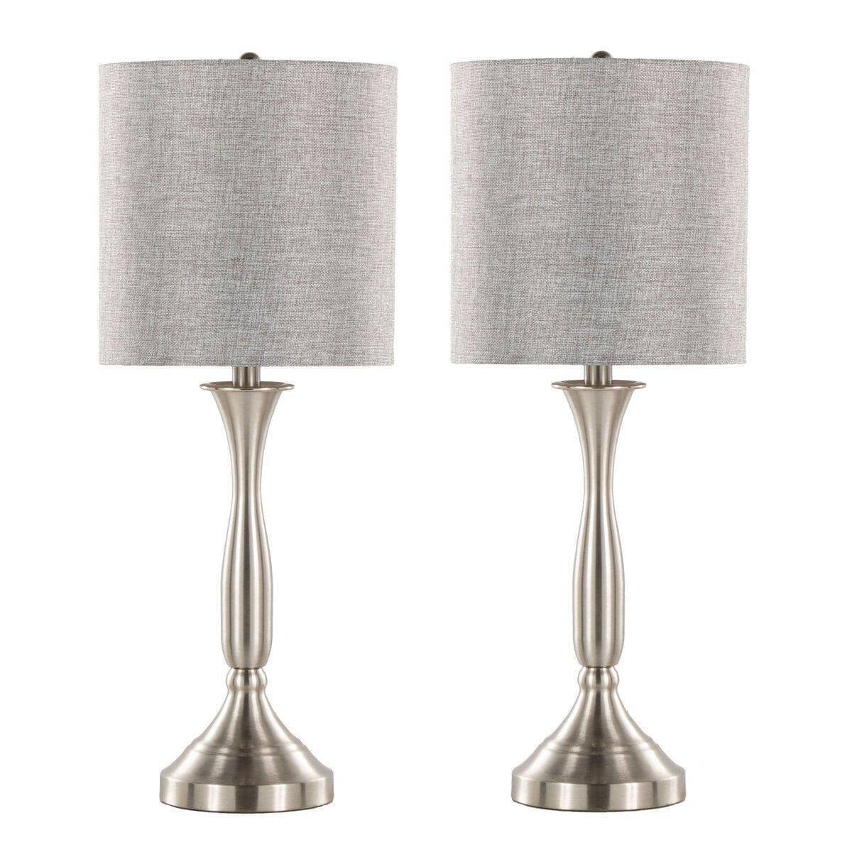 Sawyer 25" Contemporary Brushed Nickel Table Lamp with USB and Linen Shade by Grandview Gallery (Set of 2) (Set of 2) 1 Sawyer 25" Contemporary Brushed Nickel Table Lamp with USB and Linen Shade by Grandview Gallery (Set of 2) (Set of 2)