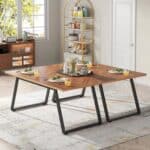 Modern Walnut Rectangle Dining Table with Black Metal Frame 6 Modern Walnut Rectangle Dining Table with Black Metal Frame