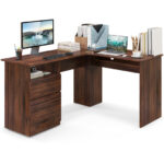 Corner-Fit L-Shaped Desk with Drawers and Cable Management 18 Corner-Fit L-Shaped Desk with Drawers and Cable Management