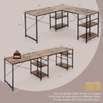 Corner or Long L Shaped Desk with Shelves and Cable Holes 33 Corner or Long L Shaped Desk with Shelves and Cable Holes
