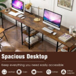 Corner or Long L Shaped Desk with Shelves and Cable Holes 34 Corner or Long L Shaped Desk with Shelves and Cable Holes