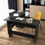 Compact L-Shaped Desk with Shelves and Cable Management Holes 8 Compact L-Shaped Desk with Shelves and Cable Management Holes