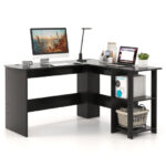 Compact L-Shaped Desk with Shelves and Cable Management Holes 9 Compact L-Shaped Desk with Shelves and Cable Management Holes
