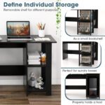 Compact L-Shaped Desk with Shelves and Cable Management Holes 12 Compact L-Shaped Desk with Shelves and Cable Management Holes