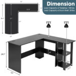 Compact L-Shaped Desk with Shelves and Cable Management Holes 10 Compact L-Shaped Desk with Shelves and Cable Management Holes