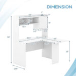 White L-Shaped Corner Desk with Storage Hutch and Cabinet 12 White L-Shaped Corner Desk with Storage Hutch and Cabinet