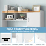 White L-Shaped Corner Desk with Storage Hutch and Cabinet 14 White L-Shaped Corner Desk with Storage Hutch and Cabinet