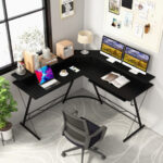 L Shaped Computer Desk with Monitor Stand and Power Outlet 15 L Shaped Computer Desk with Monitor Stand and Power Outlet