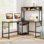 Convertible L-Shaped Desk with Hutch and Built-In Power Outlet 15 Convertible L-Shaped Desk with Hutch and Built-In Power Outlet