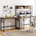 Convertible L-Shaped Desk with Hutch and Built-In Power Outlet 20 Convertible L-Shaped Desk with Hutch and Built-In Power Outlet