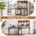 Convertible L-Shaped Desk with Hutch and Built-In Power Outlet 21 Convertible L-Shaped Desk with Hutch and Built-In Power Outlet