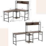 Convertible L-Shaped Desk with Hutch and Built-In Power Outlet 19 Convertible L-Shaped Desk with Hutch and Built-In Power Outlet