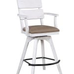 La Sierra 30-Inch Double Panel Back Spectator Bar Stool with Brown Vinyl Seat