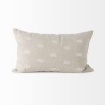 Lacey 13 x 21 Beige/White Decorative Pillow Cover