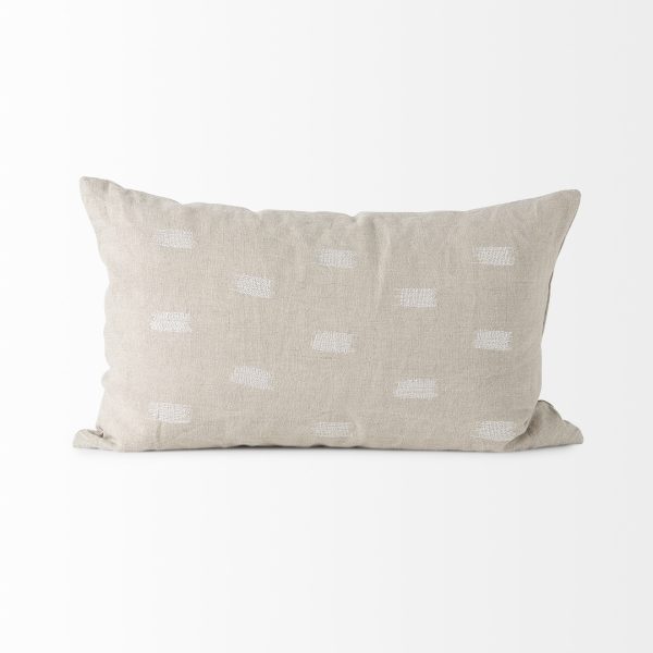 Lacey 13 x 21 BeigeWhite Decorative Pillow Cover 4