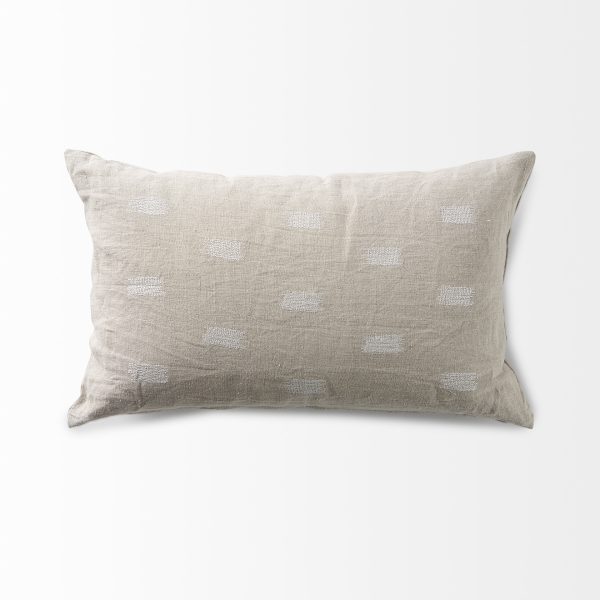 Lacey 13 x 21 BeigeWhite Decorative Pillow Cover 7