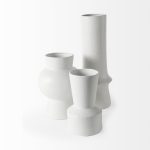 Laforge 10.8H Medium White Ceramic Vase