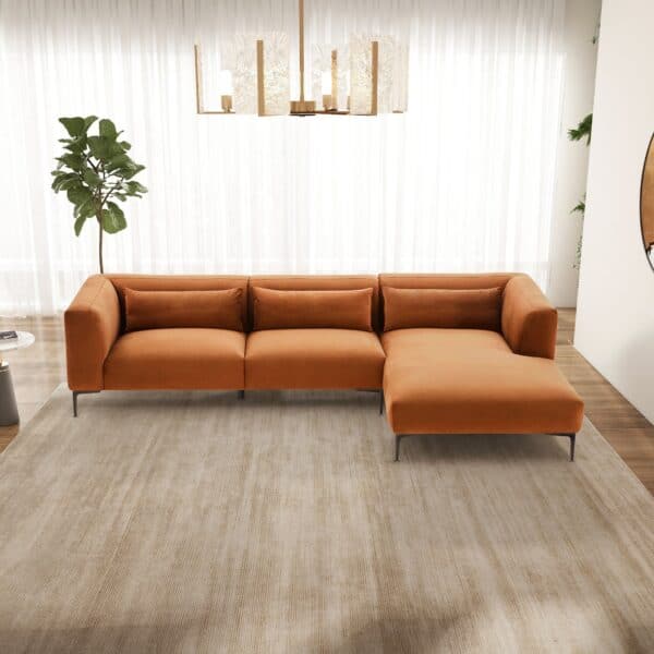 LaleyRight FacingL ShapedVelvetSectional 2