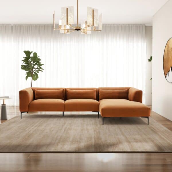 LaleyRight FacingL ShapedVelvetSectional 5