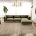 Green Velvet L-Shaped Sectional Sofa Right-Facing Mid-Century Modern 7 Green Velvet L-Shaped Sectional Sofa Right-Facing Mid-Century Modern
