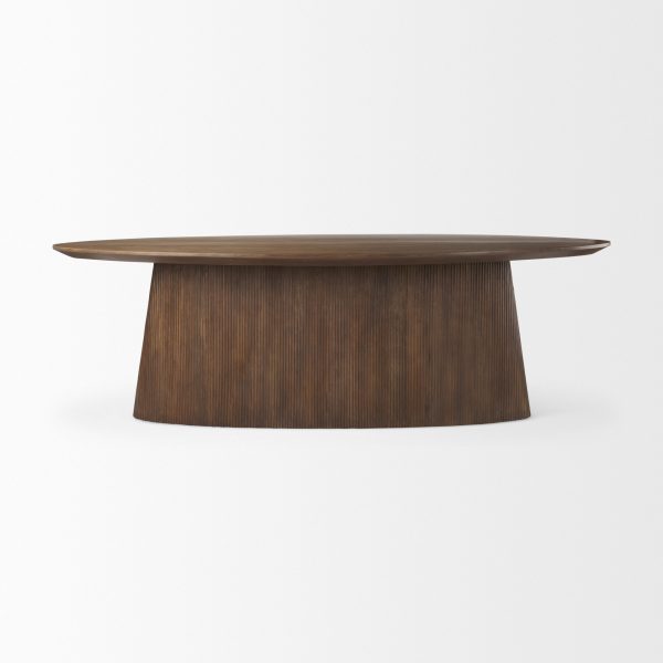 Lance 94L x 50W x30H Medium Brown Solid Wood Oval Dining Table 2